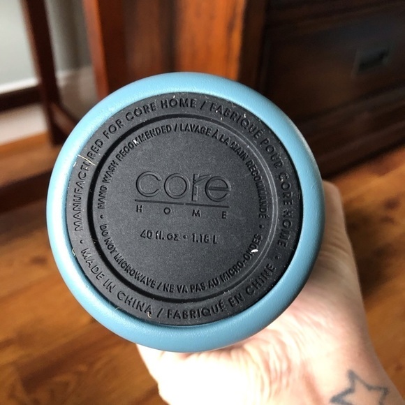 Core Large blue stainless steel cup with lid - Picture 3 of 4